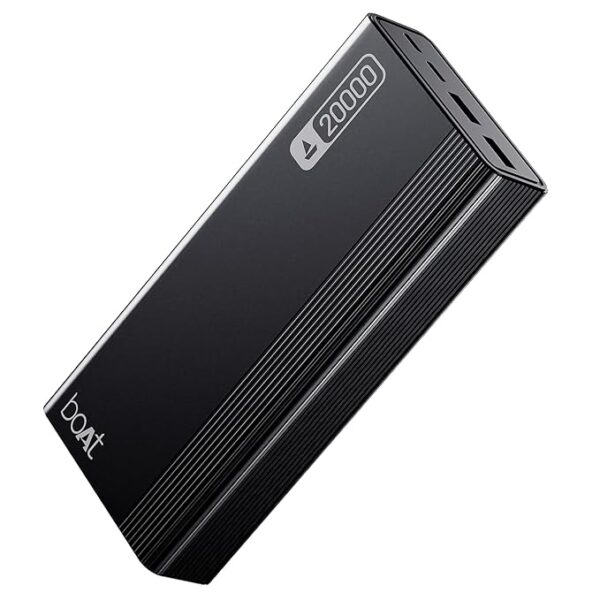 PB401 20000mAh Power Bank| Micro USB and Type C (2-Way Input Ports), 22.5W, 3X Output Ports, Compatible with Tablets, Smartphones, Earbuds, Smartwatch (Carbon Black)